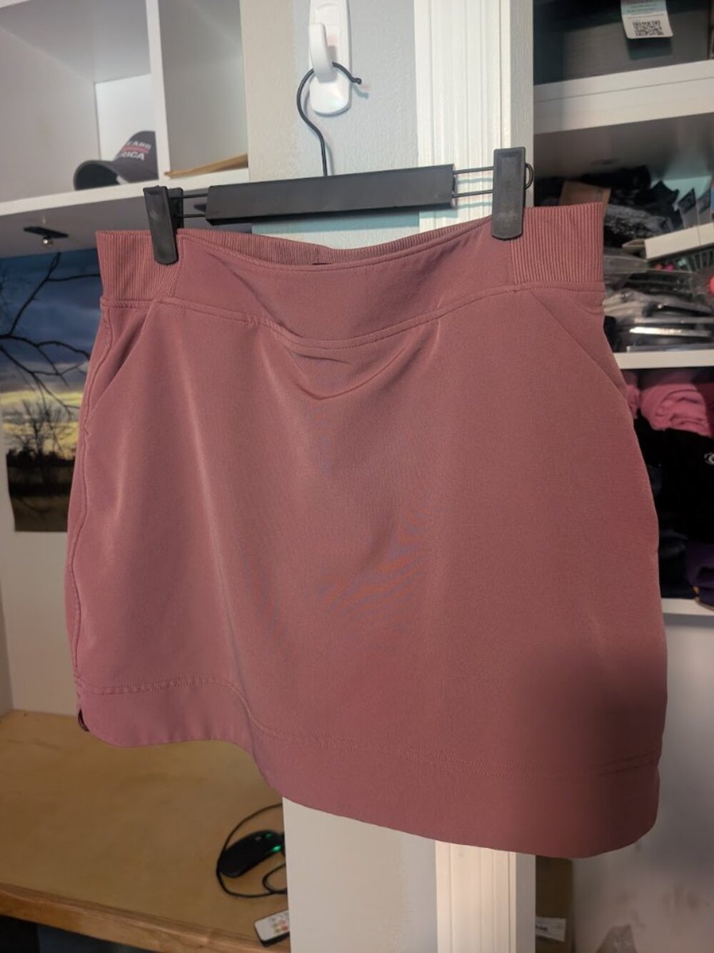 32 Degrees Cool Dusty Rose Mauve Active Skort Ribbed Waistband Size Medium